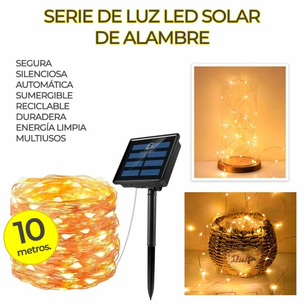 Serie de luz navideña con alambre de co...