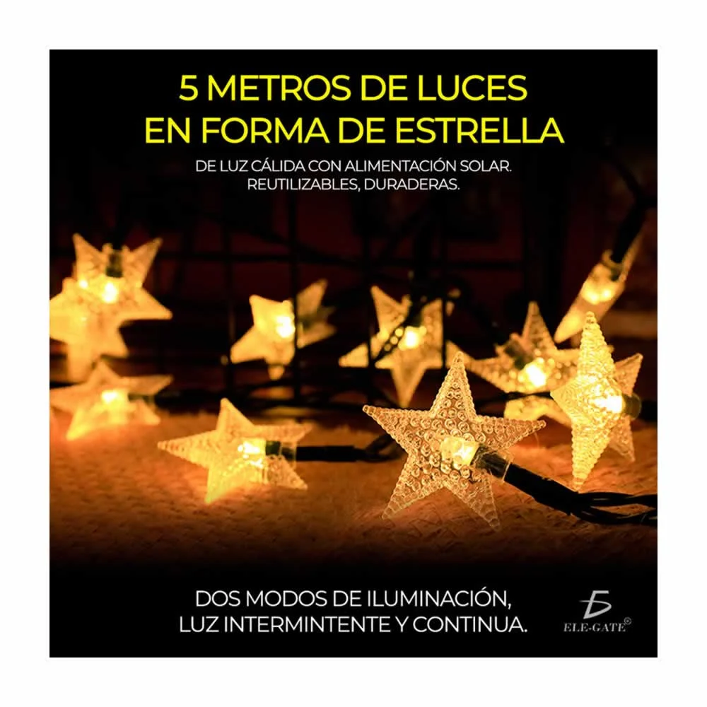 Serie de luces navideñas con panel sola...