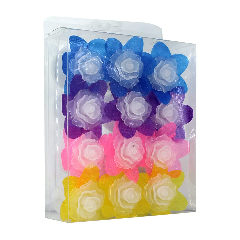 Paquete 12 mini lámparas con diseño de flores para decoración, variedad de colores / led.47.flor