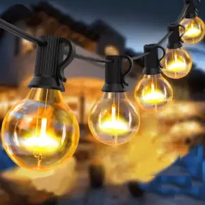 Guirnalda de 15 metros con 25 focos impermeables de luz cálida + 1 re…