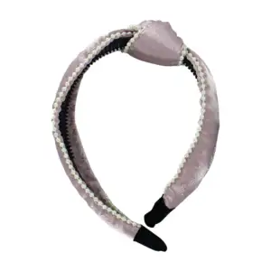 1pza diadema de seda con perlas, variedad de colores lf-fg73 / R874