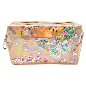 Cosmetiquera con mariposa de lentejuelas y diseño efecto espejo, vari…