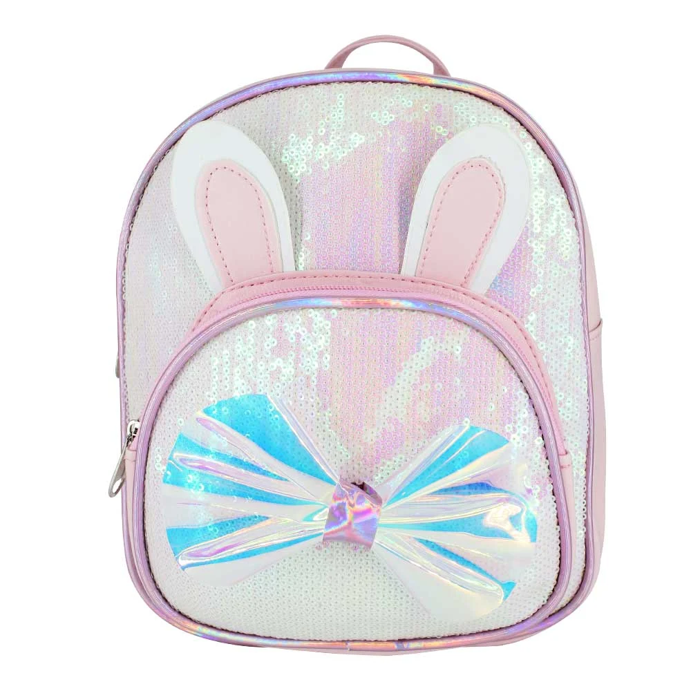 Mochila con estampado de lentejuelas moño tornasol y con orejas de conejo -lk-803 / R0X147