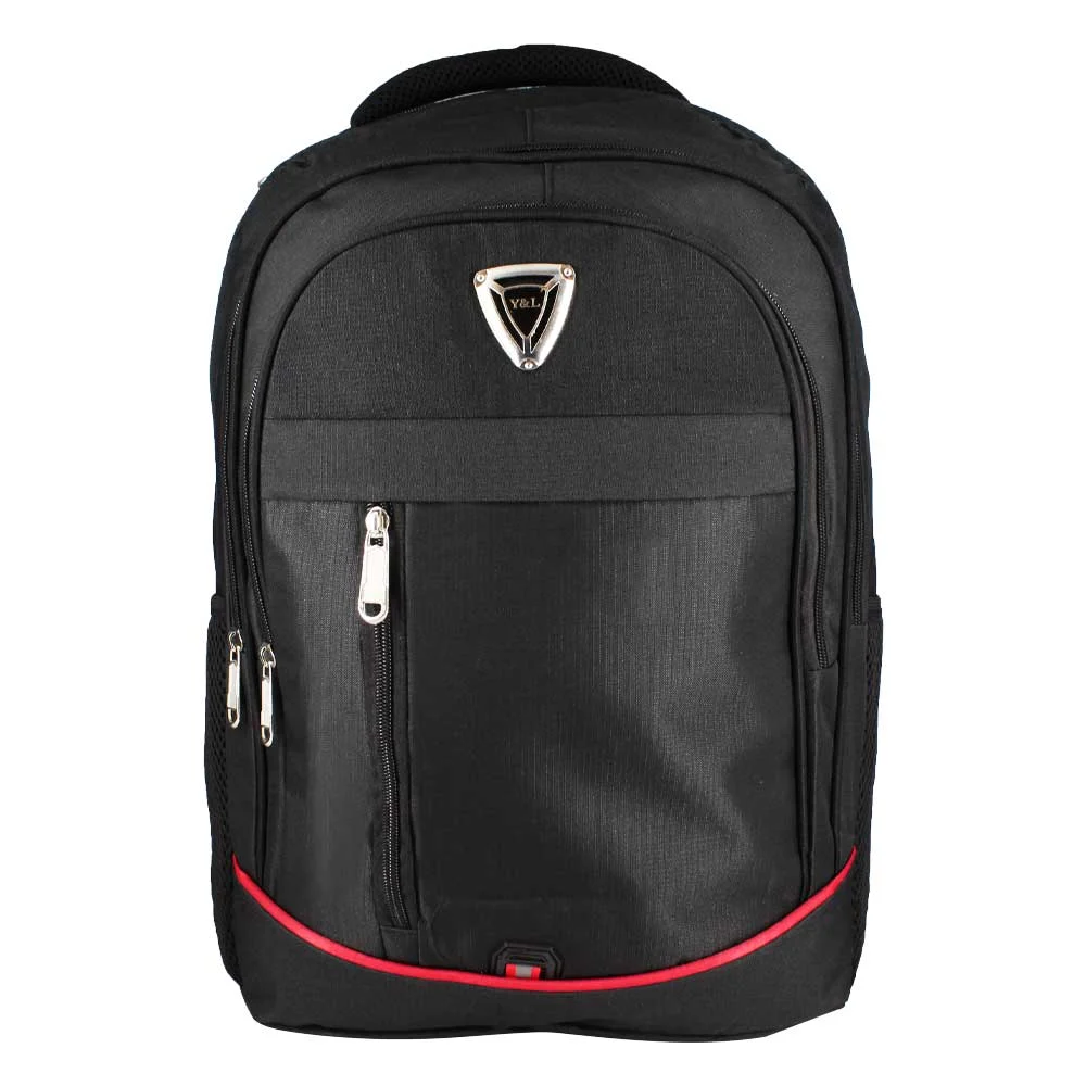 Mochila y&l con detalles rojos