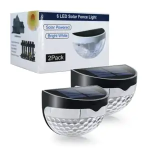 Mini par de luces solares led para pared exterior / 6 led solar fence…