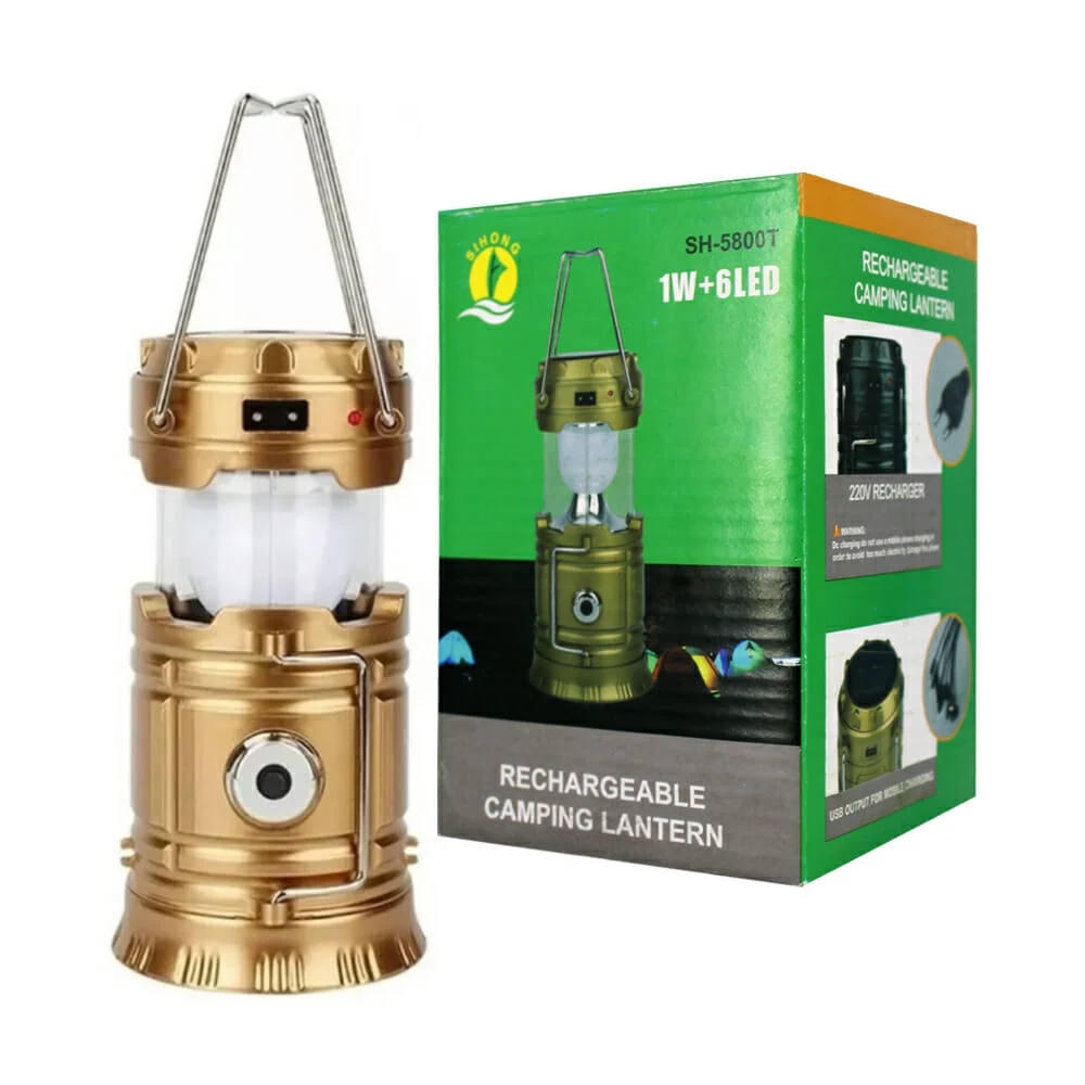 Lampara de campamento plegable con linte...
