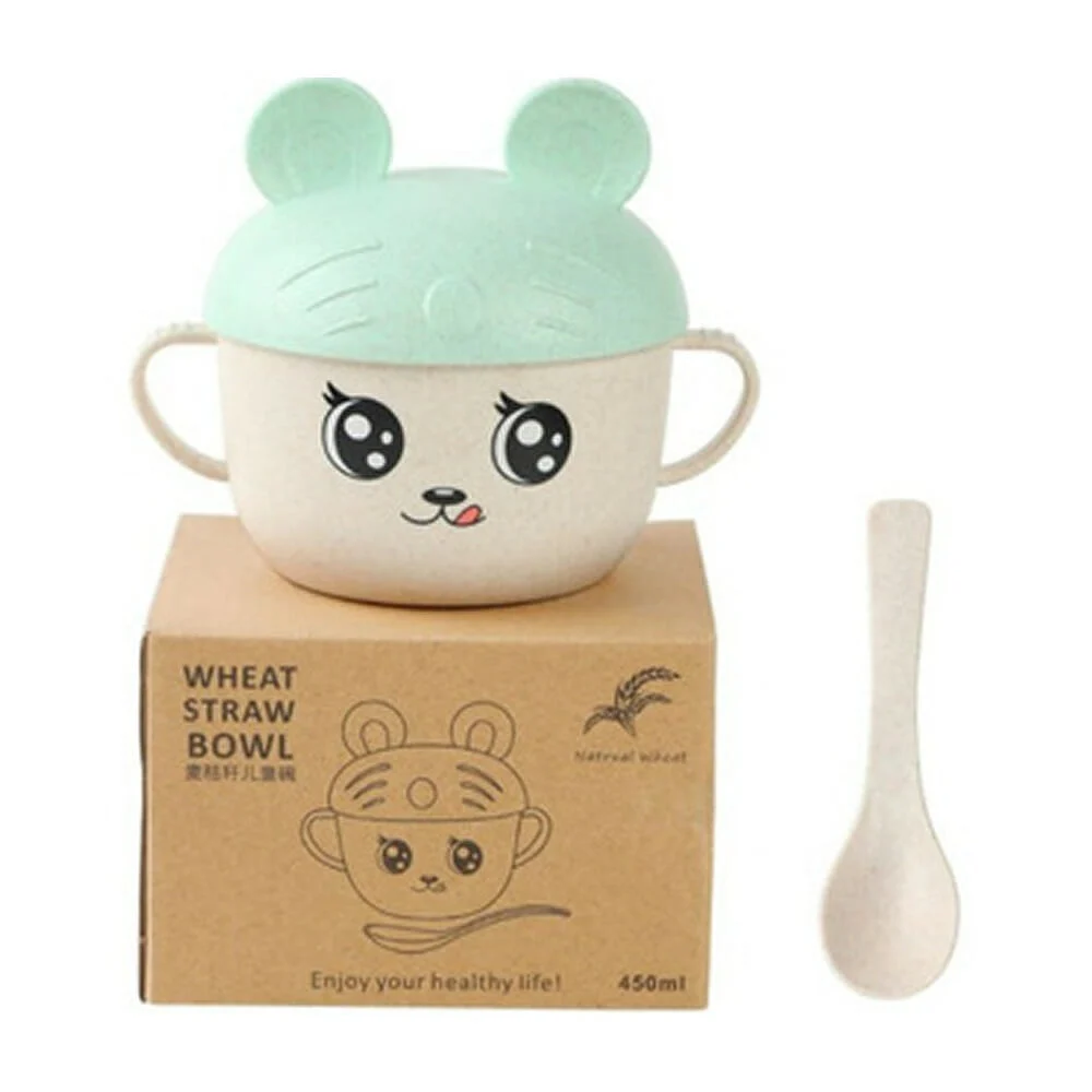 Taza biodegradable con tapa y cuchara 450ml, variedad de diseños y colores / 330c