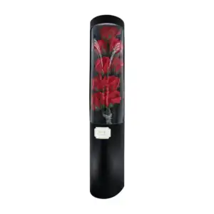 Ramo de 9 rosas artificiales con aroma y serie de luz led cálida, var…