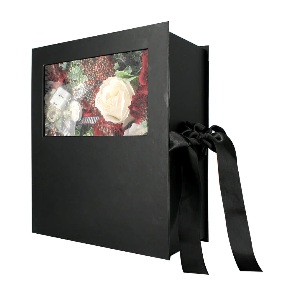 Caja de regalo con rosas flores artificiales, serie de luz y jabón, variedad de colores / lu8368