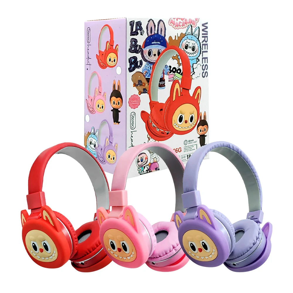 Audifonos inalámbricos plegables con diseño de labubu, variedad / ah-806g