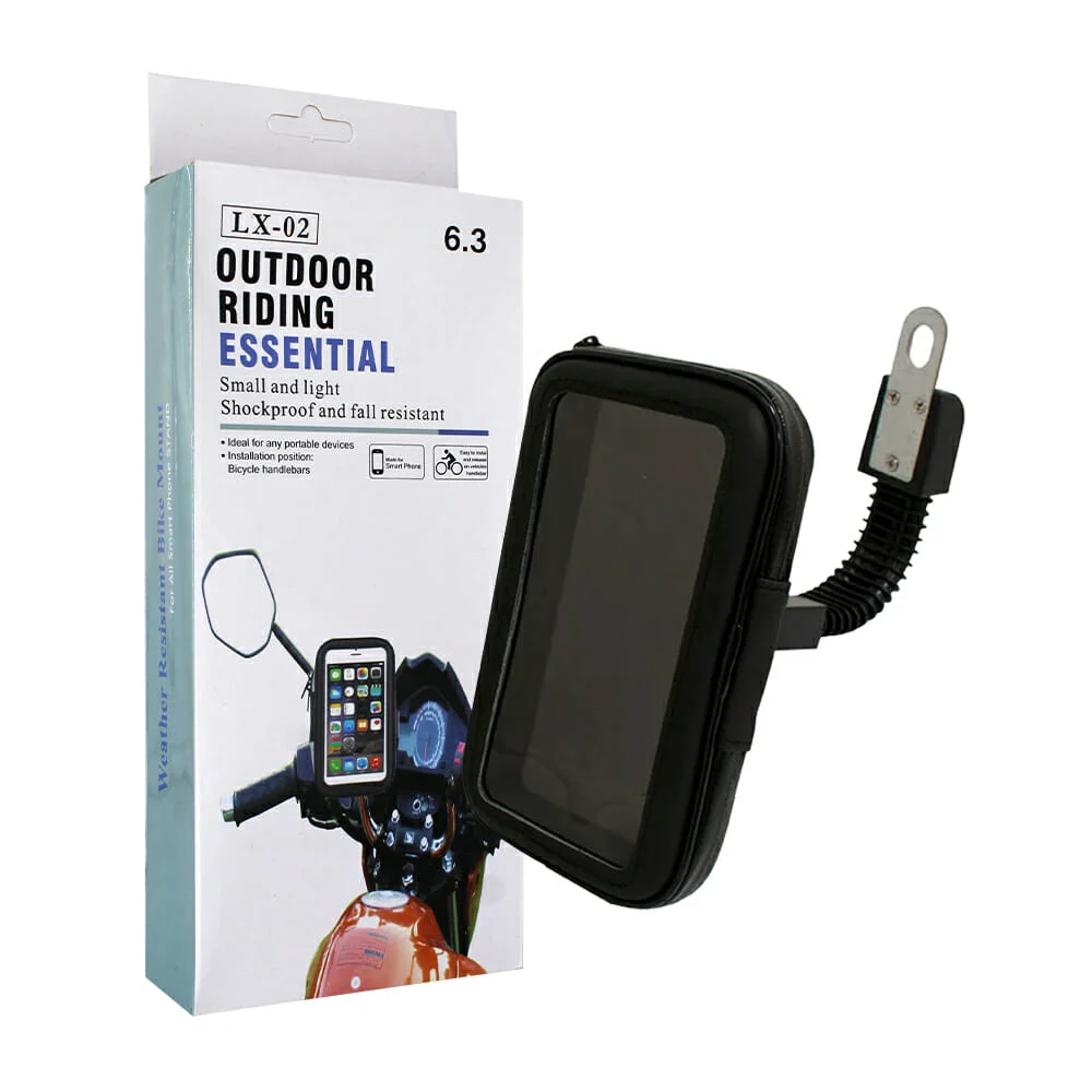Soporte funda ajustable a motocicleta para celular de 6.3 pulgadas / lx-02