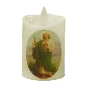Mini vela led de luz cálida con estampado de imagen religiosa, 4cm / …