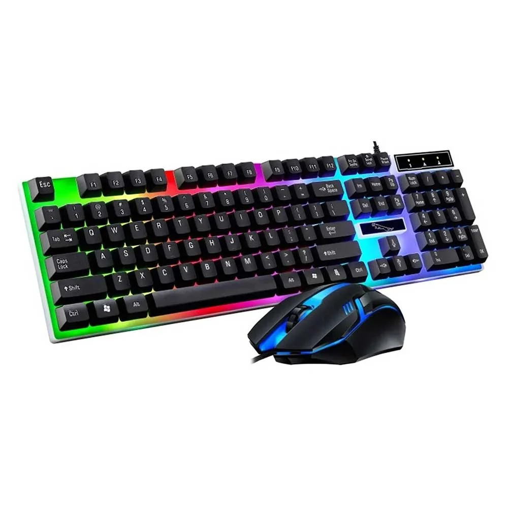 Juego de mouse y teclado gamer con luz l...