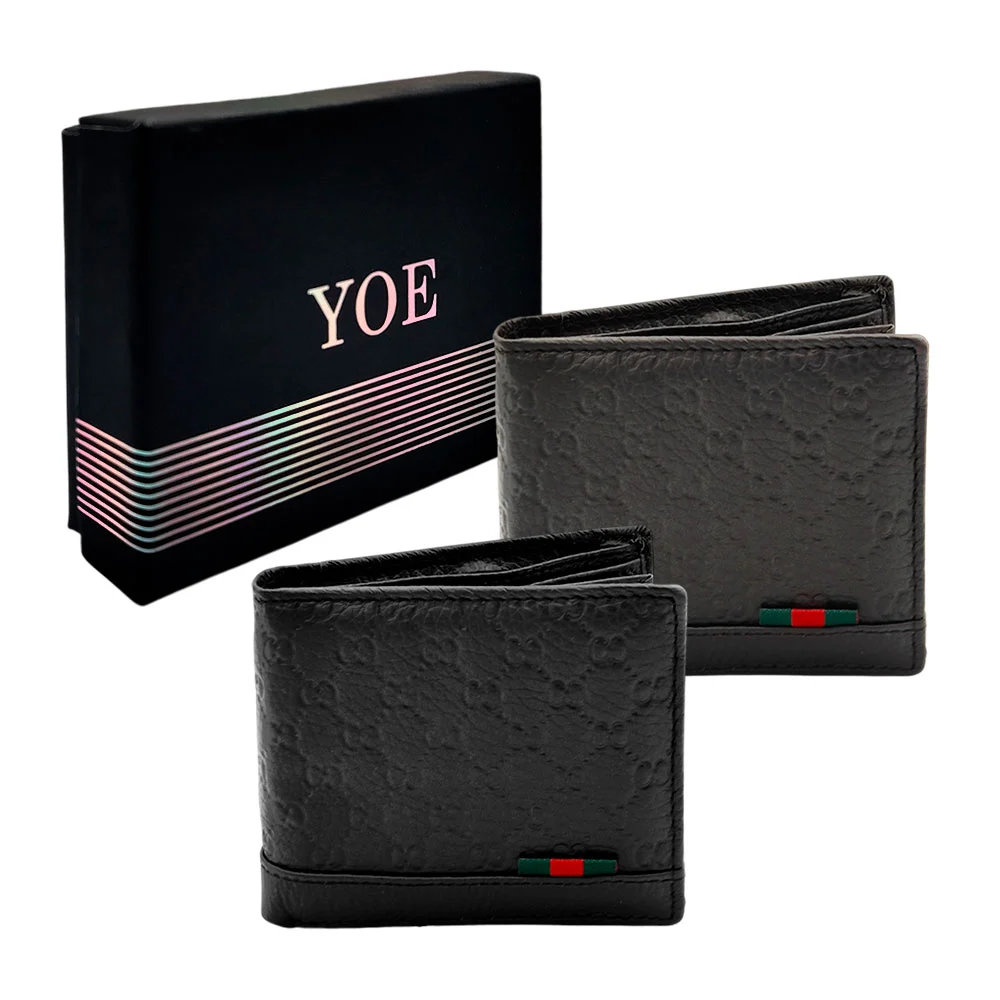 Cartera / billetera yoe con estampado de monograma para hombre / h8351