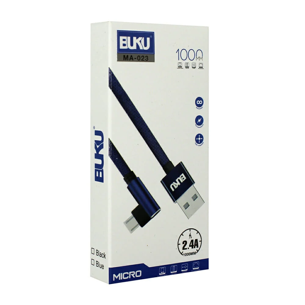 Cable usb buku de 1 metro con entrada iphone lightning para transferencia de datos y carga 2.4a, variedad de colores / ma-023