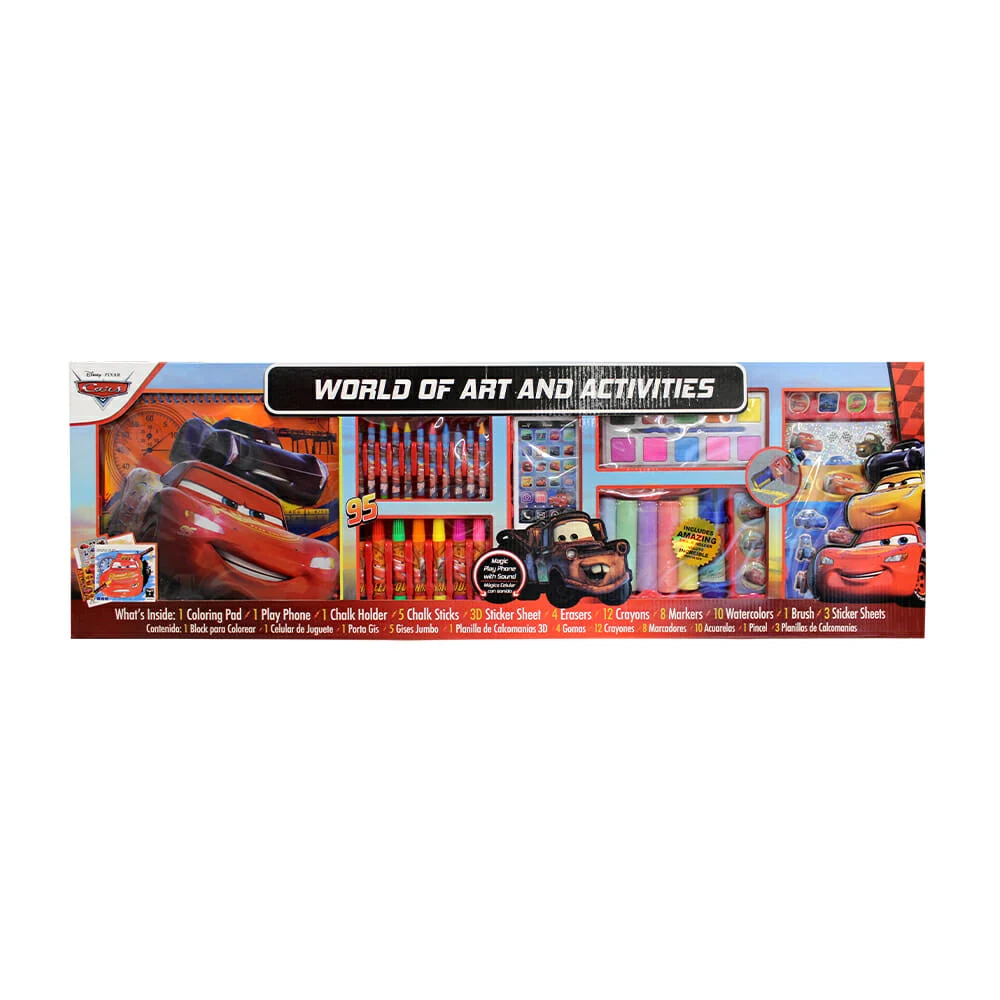 Set mundo de arte y actividades cars con block + accesorios para colorear maa54ca