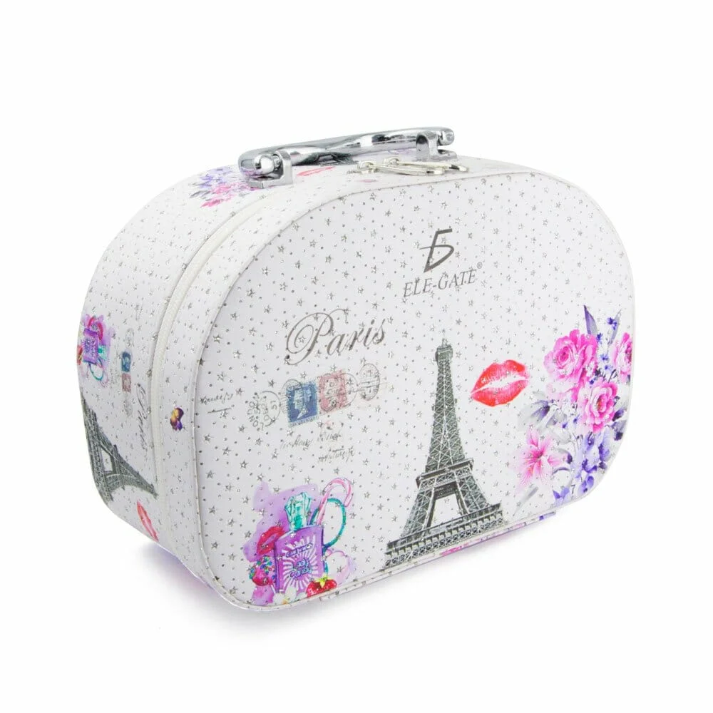 Juego de 3 cosmetiquetas ovaladas ele-gate con diseño de la torre eiffel parís / maq.09.5