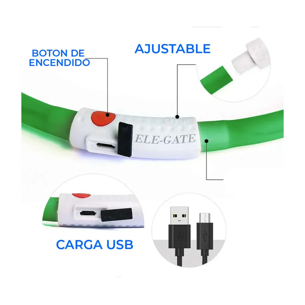 1pza Collar ajustable ele-gate talla med...