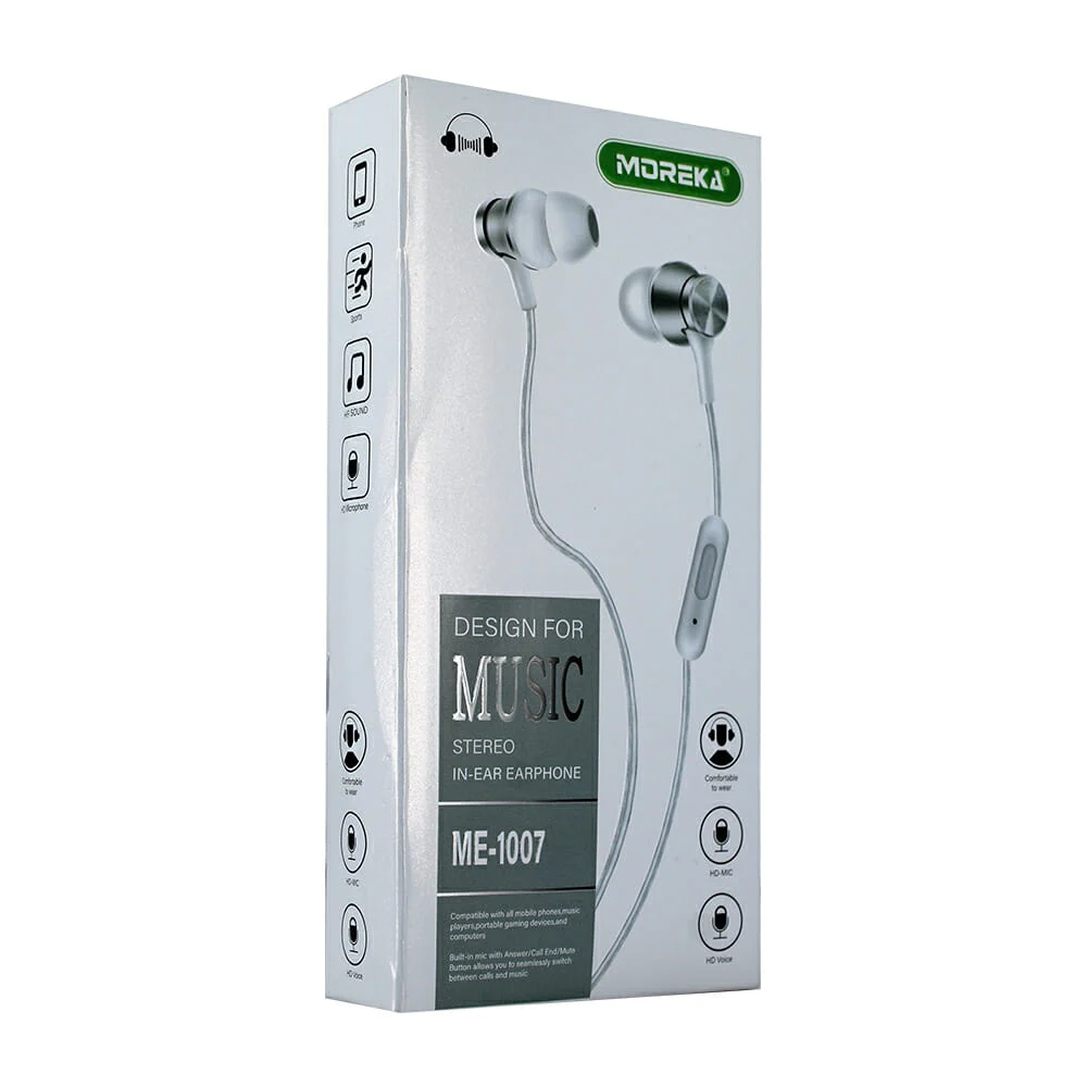 Audífonos manos libres moreka tipo earphone con sonido estéreo, variedad de colores / me-1007