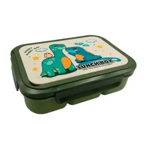 Tupper rectangular con 5 compartimentos y cubierto, variedad de color…
