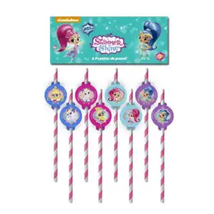 Paquete de 8 popote reutilizables con estampado tipo espiral y etique…