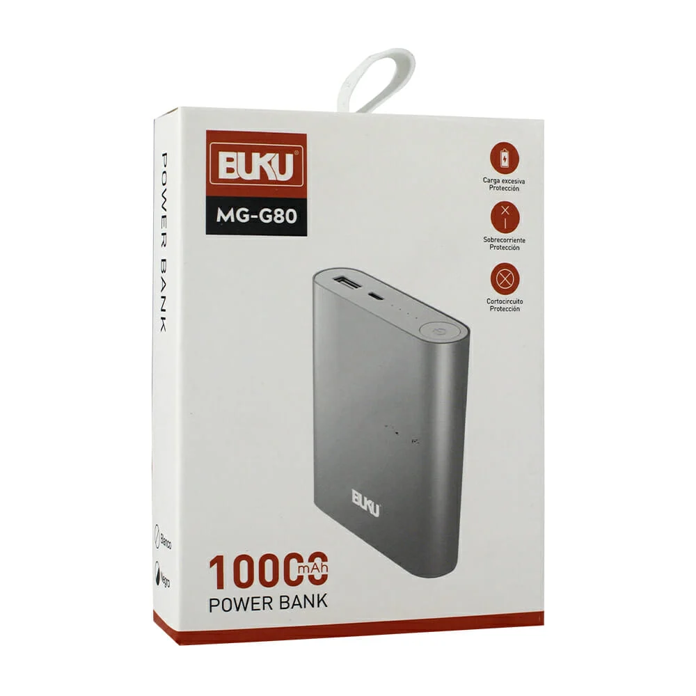 Power bank batería portátil con puerto usb, indicador de batería y capacidad de 10000 mah / mg-g80