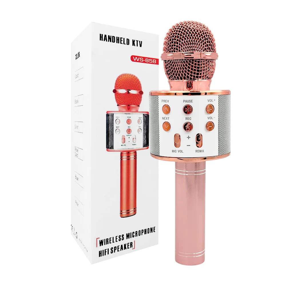 Micrófono bocina bluetooth con entrada para usb y sd, variedad de colores / ws-858 / mc-858 / bs075 / lu5822