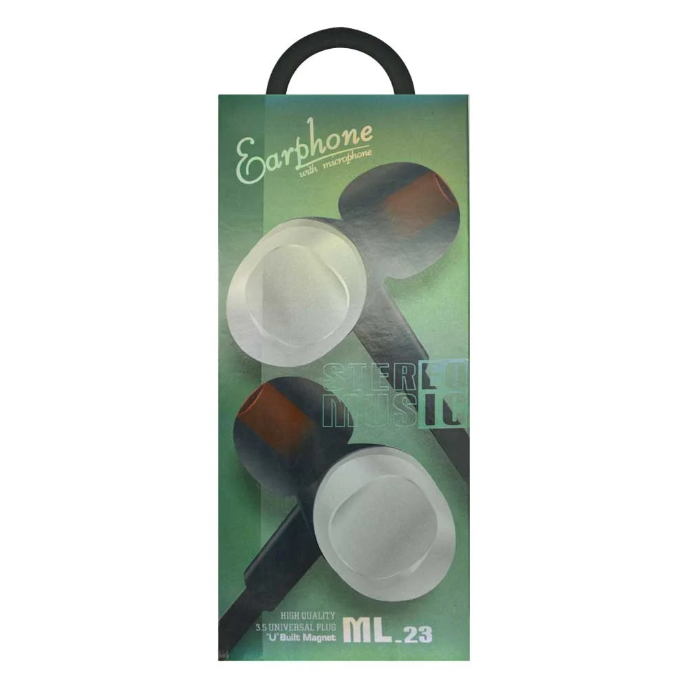 Audífonos alámbricos con controlador de volumen, almohadillas de silicona y entrada auxiliar, variedad de colores / ml-23