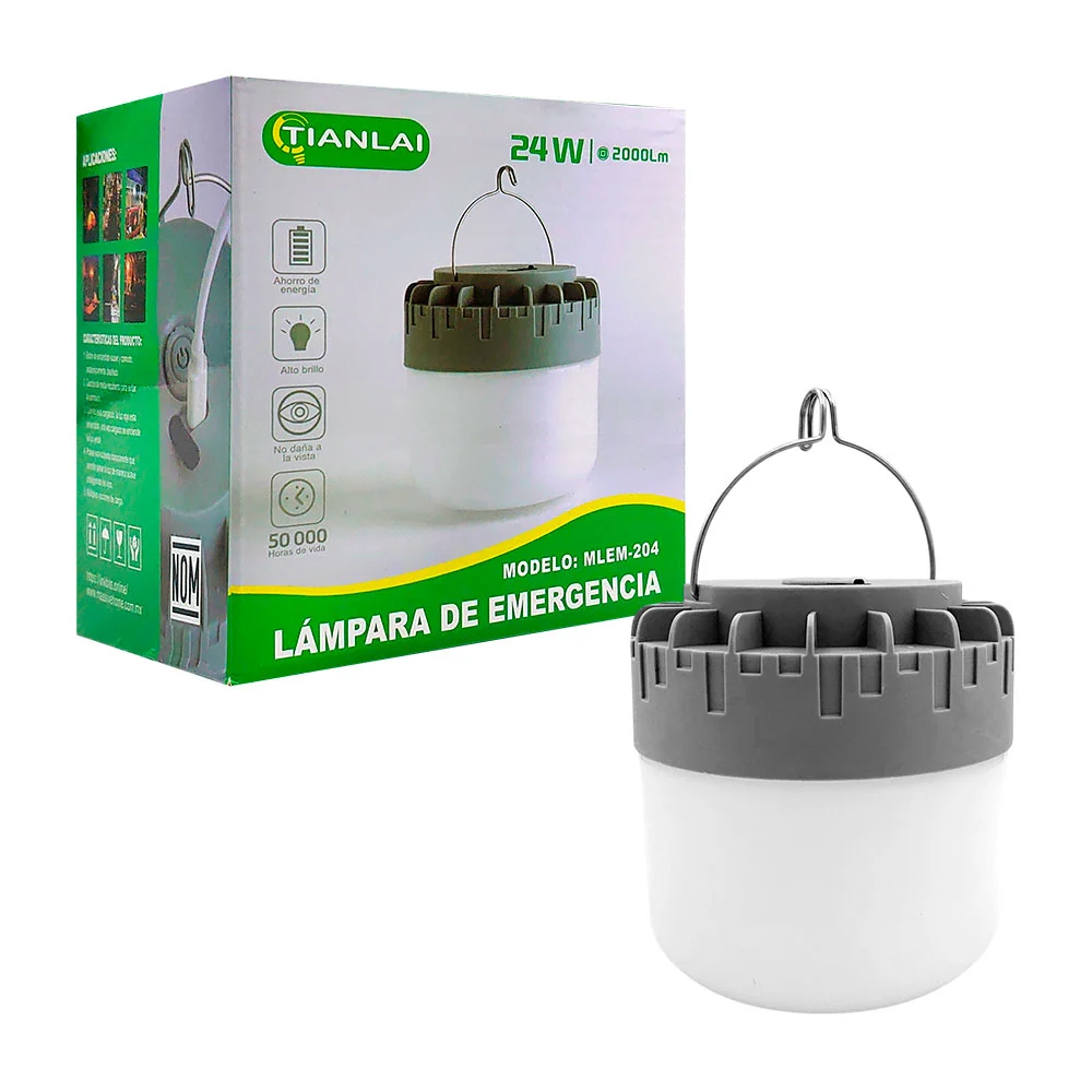 Lámpara led emergencia 24w, 3 modos, re...