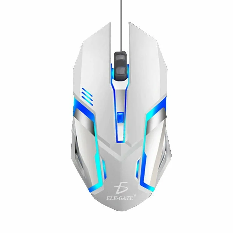 Mouse alámbrico gaming ele-gate con luz led rgb, variedad de colores / mo.20