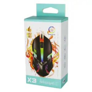 Mouse alámbrico óptico con luces rgb y diseño gamer / mou-01 / x3 / b…