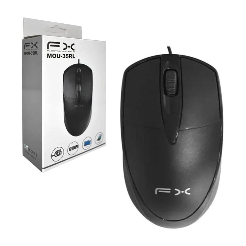 Mouse alámbrico fx óptico usb, 1200dpi...