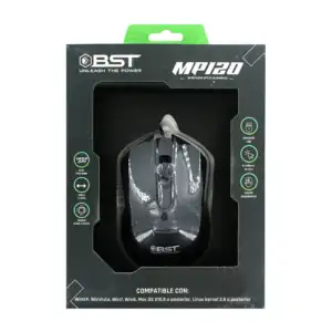 Mouse alámbrico bst con apuntador óptico, dpi ajustable hasta 1,000 y…