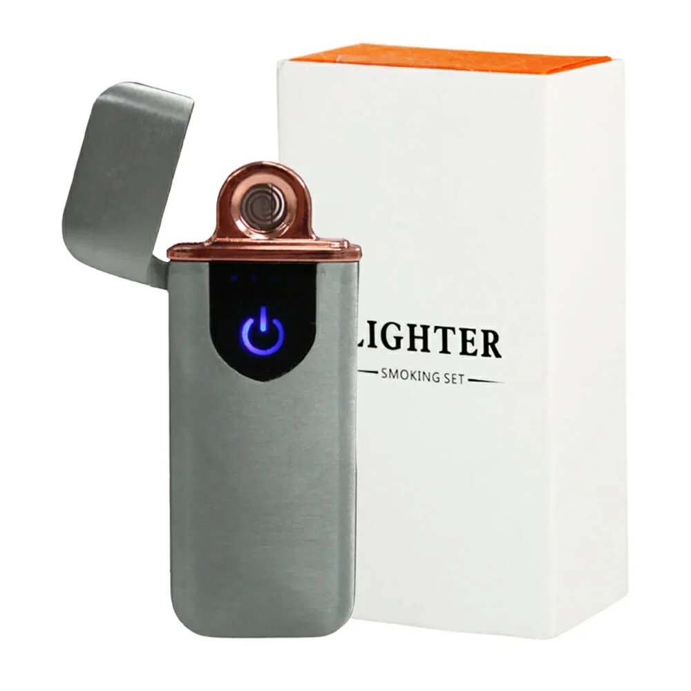 Encendedor eléctrico touch con resistencia recargable y pantalla indicadora de batería, variedad de colores / lighter smoking set