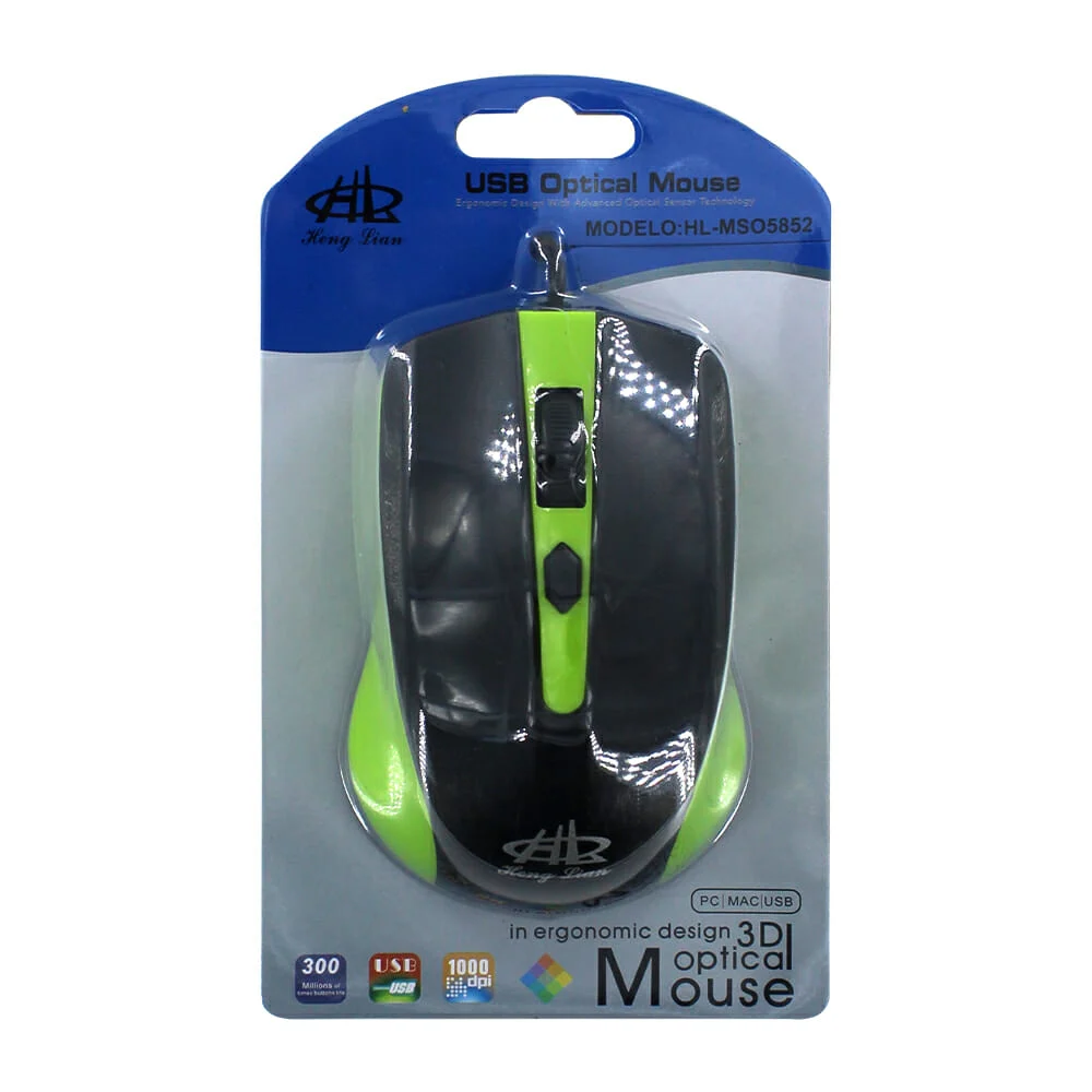 Mouse alámbrico de dos colores, con diseño ergonómico, variedad de colores / ms05852/optical mouse/mso5852
