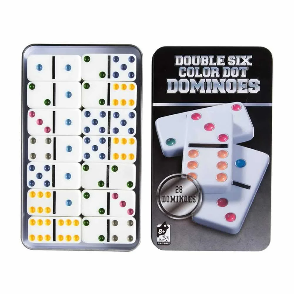 Estuche metálico con dominó double six...