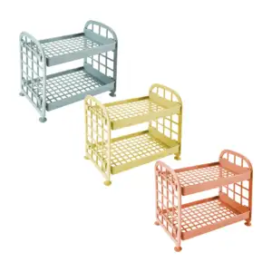 Mini estante - organizador multifuncional de plástico con 2 niveles p…