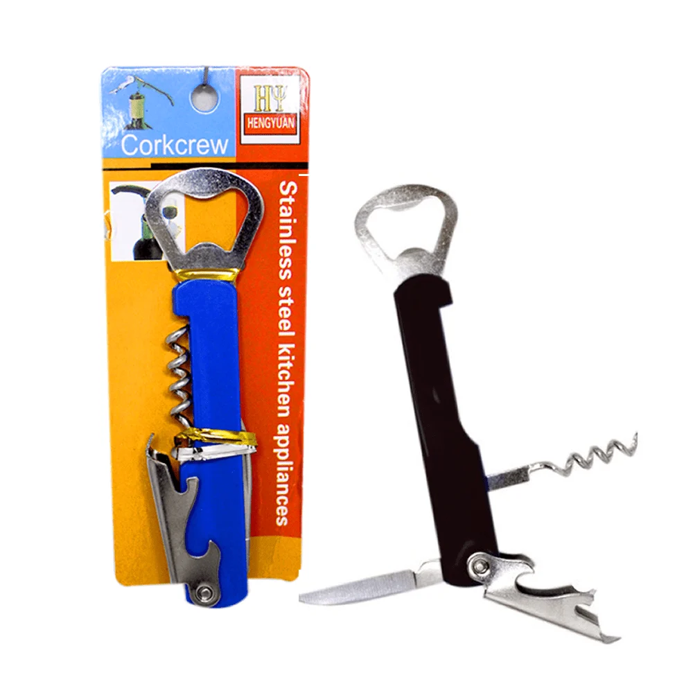 1pza Destapador de acero inoxidable 3 en 1 / corkcrew mt304