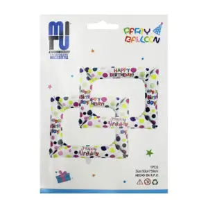 1pza Cuadro inflable happy brithday con diseño de puntos 50x59cm / mt…