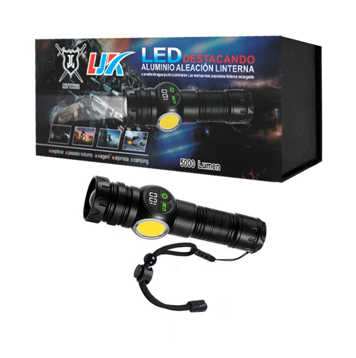Linterna de mano led táctica ljk, recar...