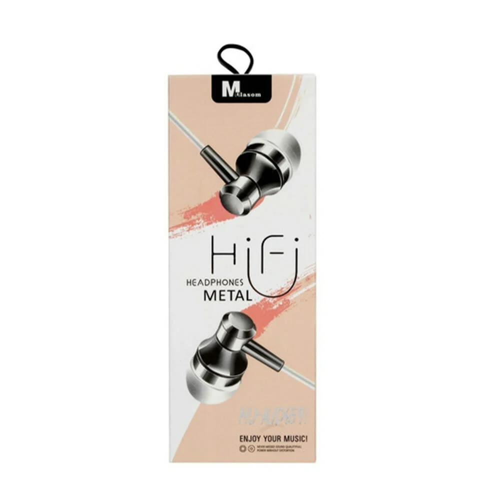 Audífonos alámbricos headphones con cuerpo color metálico, almohadillas de silicona y entrada auxiliar, variedad de colores / aud6591 / hifi