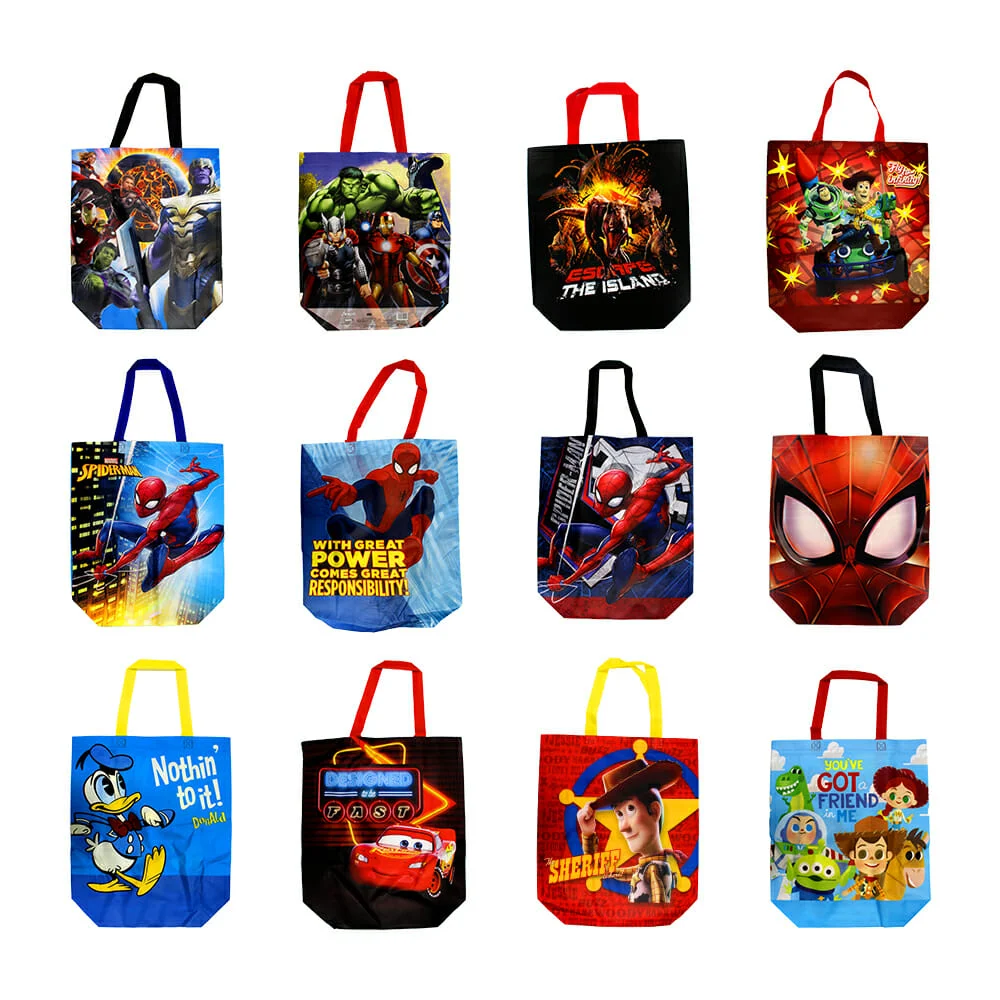 Bolsa mediana ecológica de plástico, variedad de personajes 35x35x12cm nw197 / R0X153
