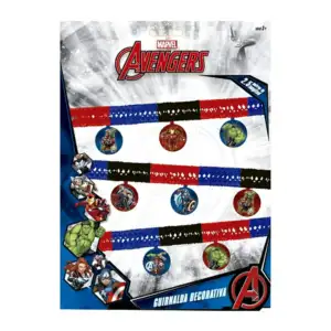 Guirnalda decorativa con diseño de avengers, 8 pzas- 2.5mts / phgrav