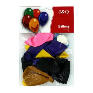 Blíster con 10 globos metálicos, variedad de colores / pt10269