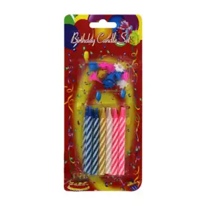 Blíster de 12 velas con base para pastel cumpleaños, variedad de colo…
