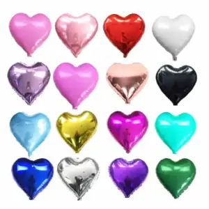 Globo metálico en forma de corazón 18 pulgadas, variedad de colores y…