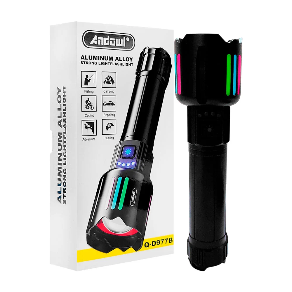 Linterna manual alta potencia para el exterior, recargable / q-d977b
