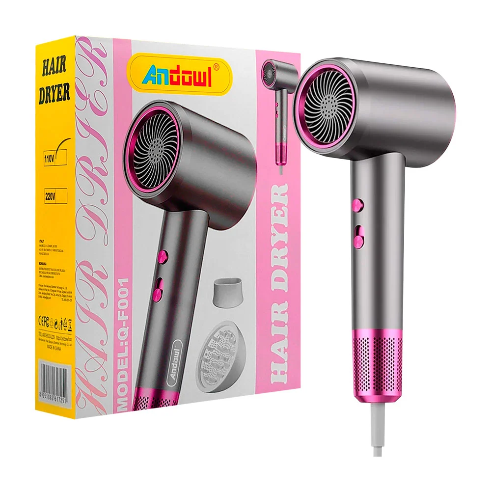 Secadora de plástico para el cabello + accesorios, 110v, color surtido / q-f001
