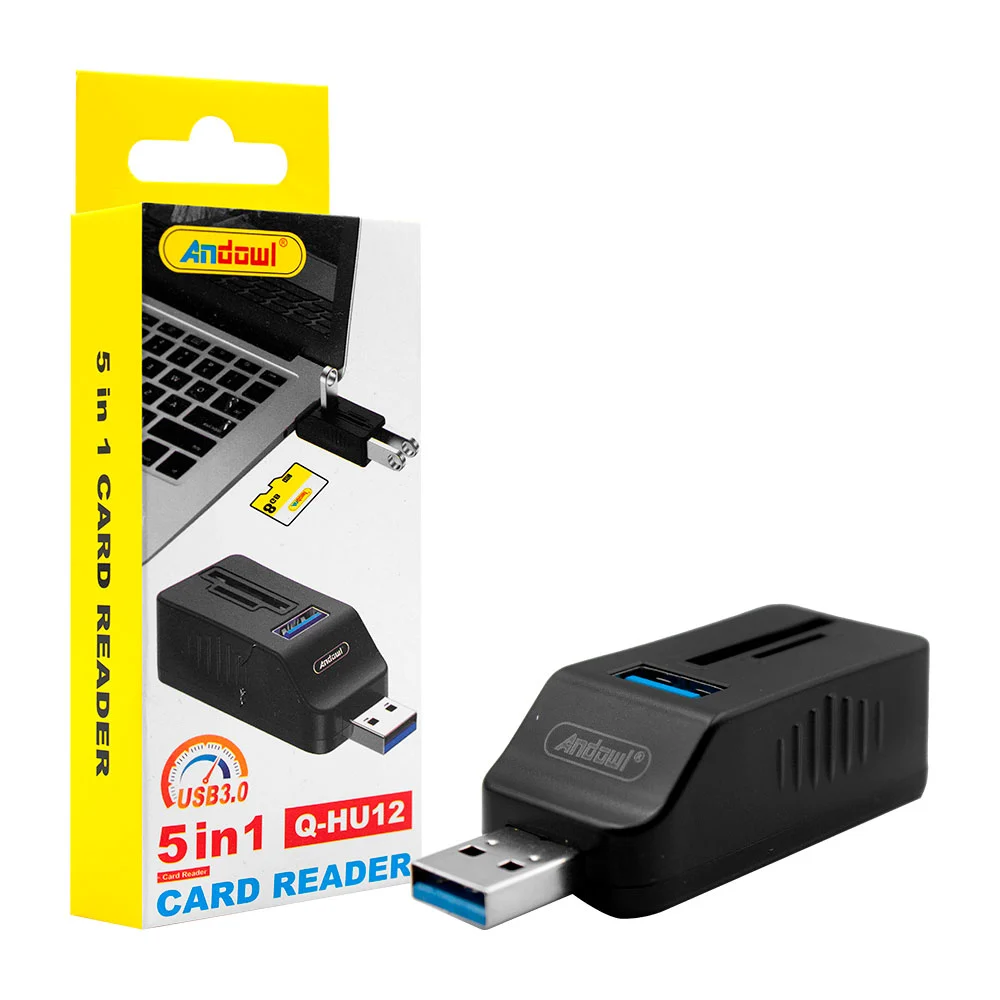 Lector de tarjetas con 3 puertos usb, 5 ...