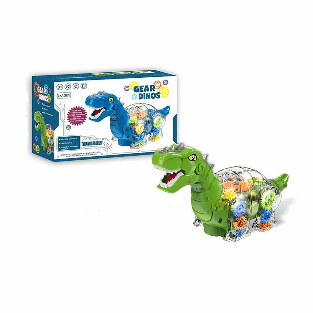 Dinosaurio móvil transparente con luz y sonido, variedad de colores / qf05-2